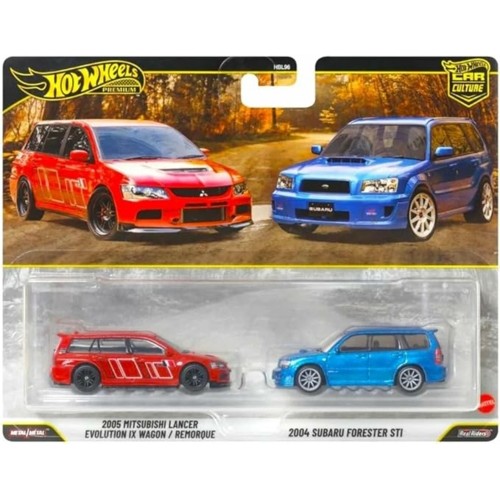 MHWHBL96-JHW46 - HOT WHEELS 2 PACK MITSUBISHI EVO WAGON AND SUBARU FORESTER