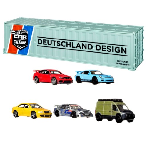 MHWHFF41 - 1/64 FAHRER AUF DER AUTOBAHN CAR CULTURE MIX OF 5 CARS IN A SPECIAL CONTAINER PACKAGING