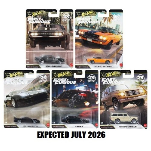MHWHNW46-956Q - EXPECTED JULY X10 HOTWHEELS FAST AND FURIOUS PREMIUM ASSORTMENT CASE Q 2026 25TH ANNIVERSARY