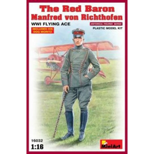 MIN16032 - 1/16 THE RED BARON MANFRED VON RIHTHOFEN, WWI FLYING ACE (PLASTIC KIT)