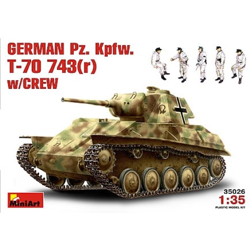 MIN35026 - 1/35 GERMAN PZ.KPFW T-70 743 W/ CREW (PLASTIC KIT)