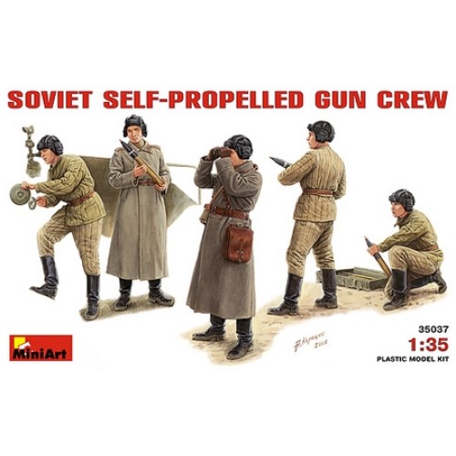 MIN35037 - 1/35 SOVIET SELF-PROPELLED GUN CREW (PLASTIC KIT)