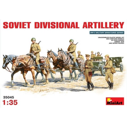 MIN35045 - 1/35 SOVIET GUN ZIS-3 W/ HORSES (PLASTIC KIT)