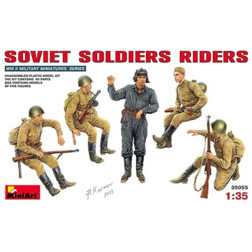 MIN35055 - 1/35 SOVIET SOLDIER RIDERS (PLASTIC KIT)