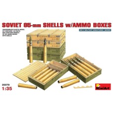 MIN35079 - 1/35 SOVIET 85MM SHELLS W/ AMMO BOXES (PLASTIC KIT)