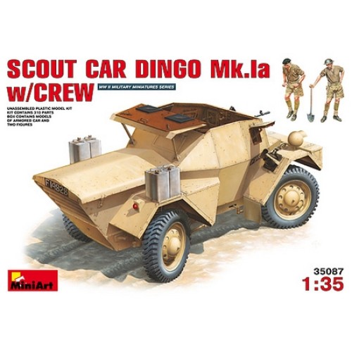 MIN35087 - 1/35 SCOUT CAR DINGO MK 1A W/ CREW (PLASTIC KIT)