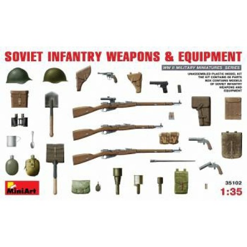 MIN35102 - 1/35 SOVIET INFANTRY WEAPONS AND EQUIPMENT (PLASTIC KIT)