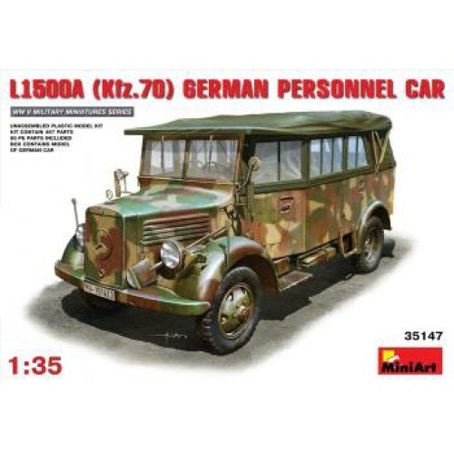 MIN35147 - 1/35 L1500A (KFZ.70) GERMAN PERSONNEL CAR (PLASTIC KIT)