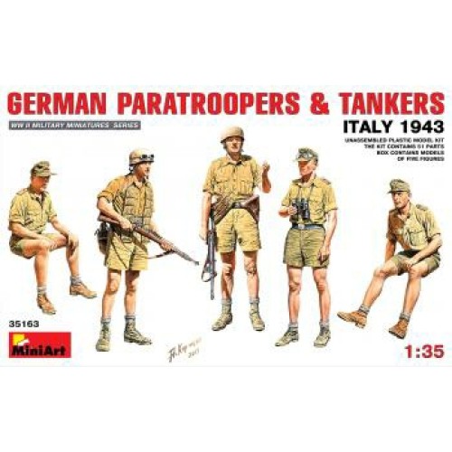 MIN35163 - 1/35 GERMAN PARATROOPERS AND TANKERS (ITALY 1943) (PLASTIC KIT)