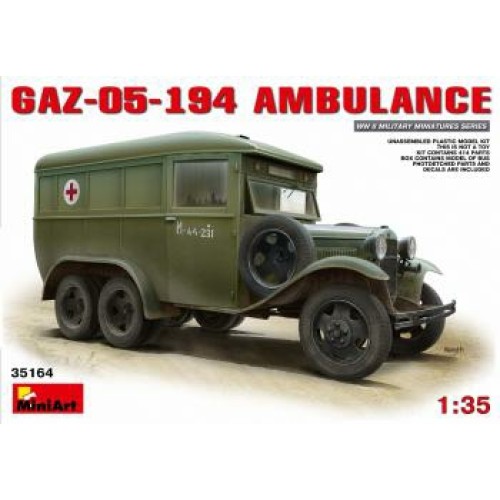 MIN35164 - 1/35 GAZ-05 194 AMBULANCE (PLASTIC KIT)