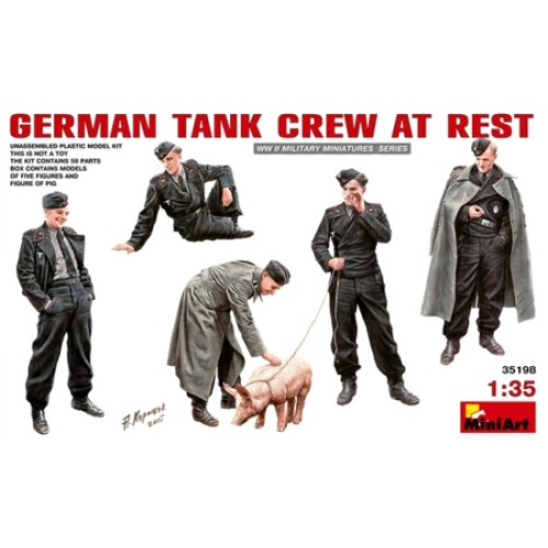 MIN35198 - 1/35 GERMAN TANK CREW AT REST (PLASTIC KIT)