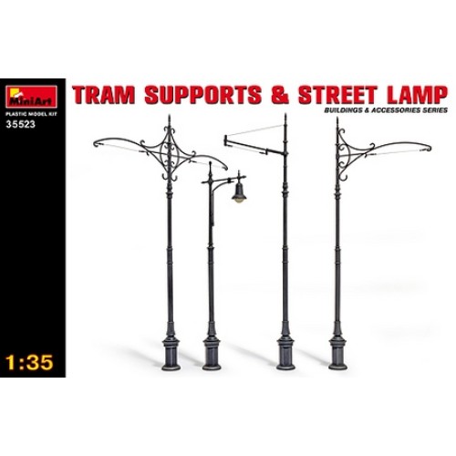 MIN35523 - 1/35 TRAM SUPPORTS & STREET LAMPS (PLASTIC KIT)