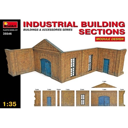 MIN35546 - 1/35 INDUSTRIAL BUILDING SECTIONS (PLASTIC KIT)