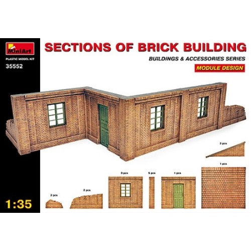 MIN35552 - 1/35 BRICK BUILDING SECTIONS (PLASTIC KIT)