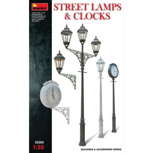 MIN35560 - 1/35 STREET LAMPS AND CLOCKS (PLASTIC KIT)