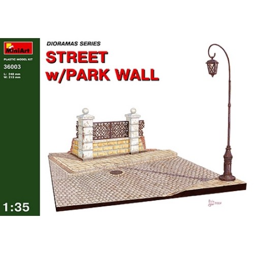 MIN36003 - 1/35 STREET WITH PARK WALL DIORAMA (PLASTIC KIT)