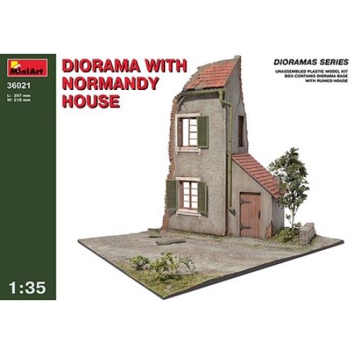 MIN36021 - 1/35 DIORAMA W/ NORMANDY HOUSE (PLASTIC KIT)