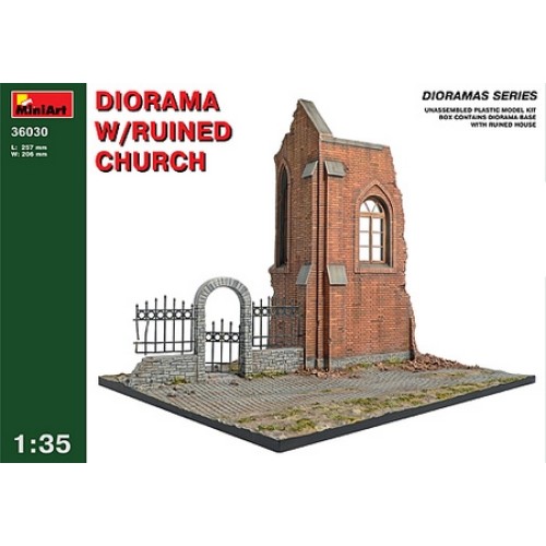 MIN36030 - 1/35 DIORAMA W/ RUINED CHURCH (PLASTIC KIT)
