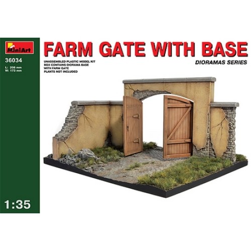 MIN36034 - 1/35 FARM GATE WITH BASE (PLASTIC KIT)