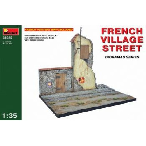 MIN36050 - 1/35 FRENCH VILLAGE STREET (PLASTIC KIT)