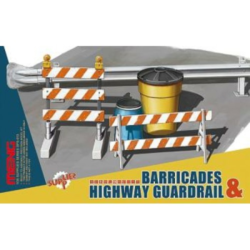 MNGSPS-013 - 1/35 BARRICADES AND HIGHWAY GUARDRAIL (PLASTIC KIT)