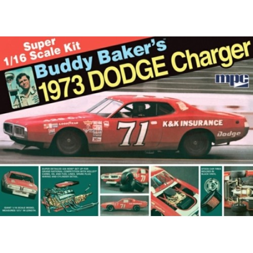 MPC811 - 1/16 BUDDY BAKER 1973 DODGE CHARGER STOCK CAR (PLASTIC KIT)