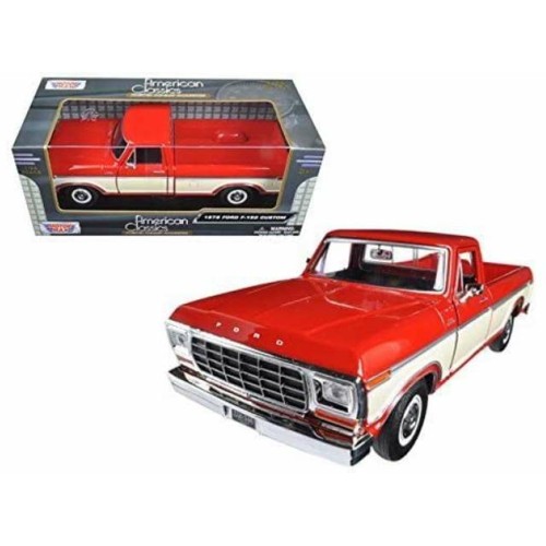 MTX79346RW - 1/24 1979 FORD F150 PICK UP CUSTOM RED AND WHITE