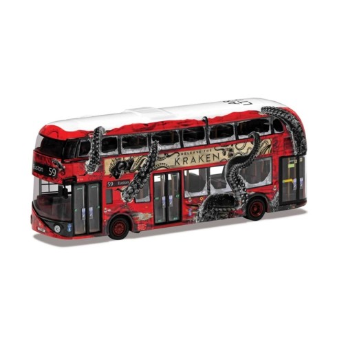 OM46638A - 1/76 WRIGHTBUS NEW ROUTEMASTER'RELEASE THE KRAKEN'- SPECIAL EDITION ROUTE A