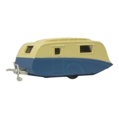 OX76CV002 - 1/76 CREAM/BLUE CARAVAN