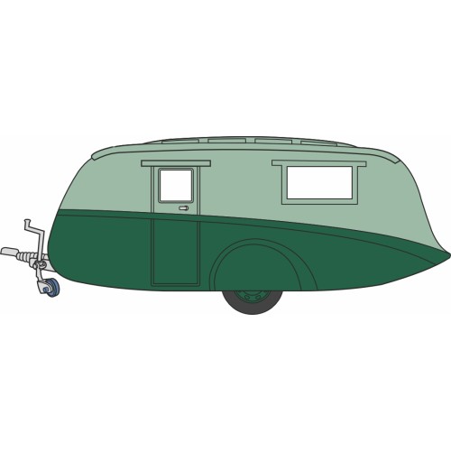 OX76CV004 - 1/76 CARAVAN TWO TONE GREEN