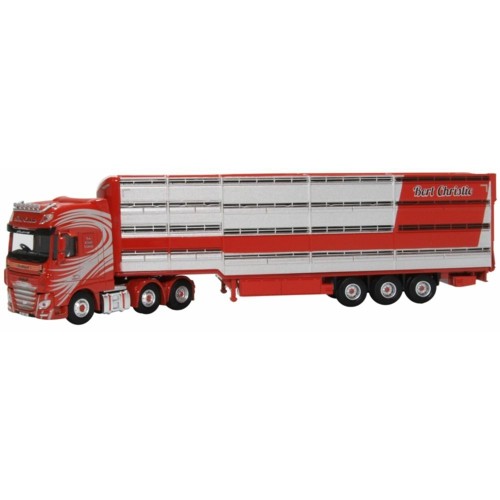 OX76DXF005 - 1/76 DAF XF EURO 6 HOUGHTON PARKHOUSE LIVESTOCK TRANSPORTER BERT CHRISTIE