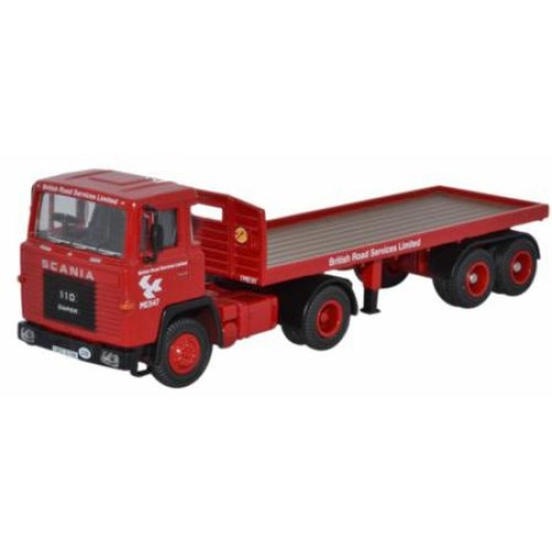 OX76SC110002 - 1/76 SCANIA 110 FLATBED TRAILER BRS