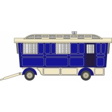 OX76SCV003 - 1/76 SHOWMANS CARAVAN BLUE/CREAM