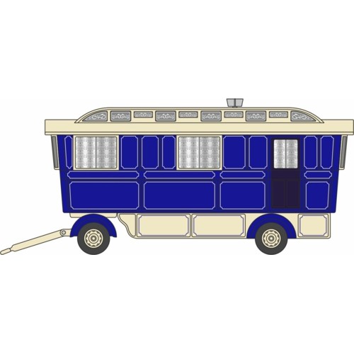 OX76SCV003 - 1/76 SHOWMANS CARAVAN BLUE/CREAM OX76SCV003 - 1/76 SHOWMANS CARAVAN BLUE/CREAM