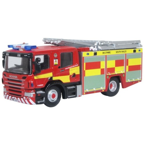 OX76SFE012 - 1/76 SCANIA PUMP LADDER CP28 SOUTH WALES FIRE AND RESCUE