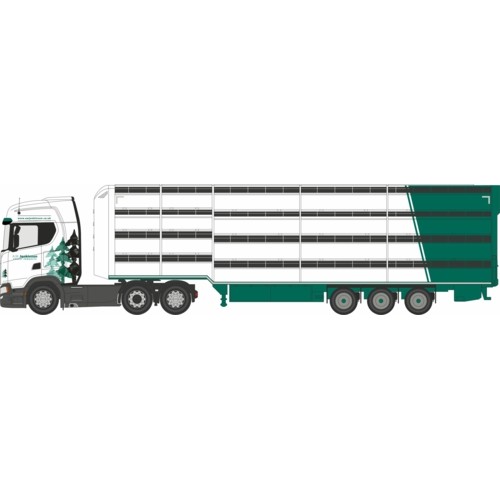 OX76SNG006 - 1/76 SCANIA S SERIES LIVESTOCK TRAILER A W JENKINSON