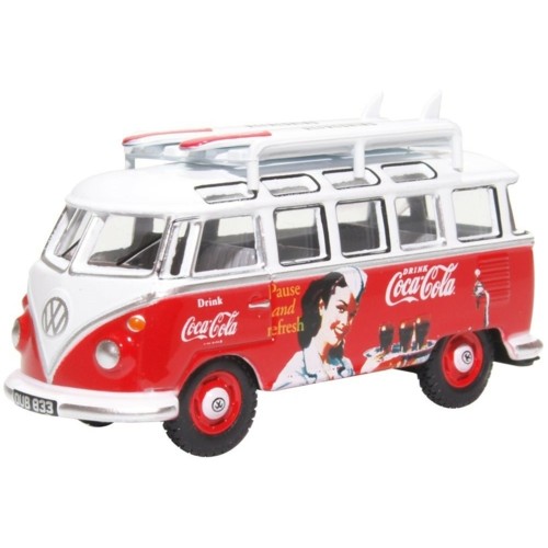 OX76VWS008CC - 1/76 VW T1 BUS AND SURFBOARDS COCA COLA