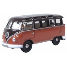 OX76VWS012 - 1/76 VW T1 SAMBA BUS SEALING WAX RED/CHESTNUT BROWN