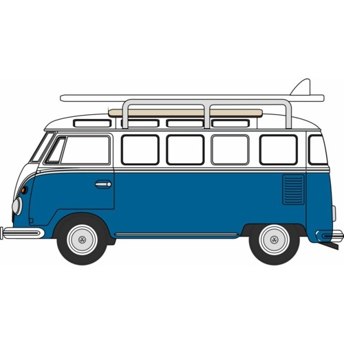 OX76VWS016 - 1/76 VW T1 SAMBA BUS/SURFBOARDS GULF BLUE/WHITE OX76VWS016 - 1/76 VW T1 SAMBA BUS/SURFBOARDS GULF BLUE/WHITE