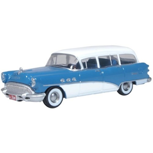 OX87BCE54001 - 1/87 BUICK CENTURY ESTATE WAGON 1954 RANIER BLUE/ARCTIC WHITE