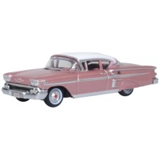 OX87CIS58001 - 1/87 CHEVROLET IMPALA SPORT COUPE 1958 CAY CORAL METALLIC/SNOWCREST WHITE