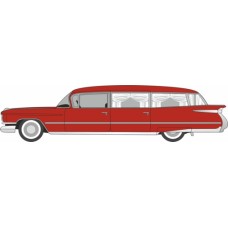 OX87CM59002 - 1/87 1959 CADILLAC MILLER-METEOR FUTURA LIMOUSINE SEMINOLE RED