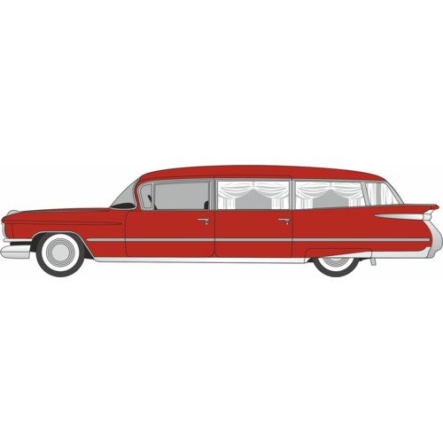 OX87CM59002 - 1/87 1959 CADILLAC MILLER-METEOR FUTURA LIMOUSINE SEMINOLE RED OX87CM59002 - 1/87 1959 CADILLAC MILLER-METEOR FUTURA LIMOUSINE SEMINOLE RED