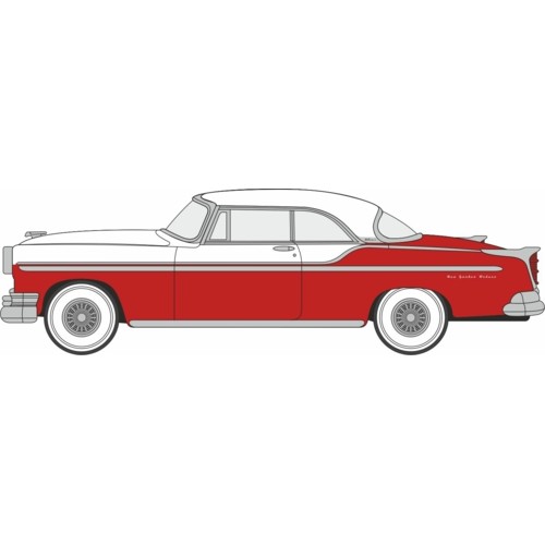 OX87CNY55001 - 1/87 1955 CHRYSLER NEW YORKER DELUXE COUPE ST. REGIS TANGO RED/PLATINUM