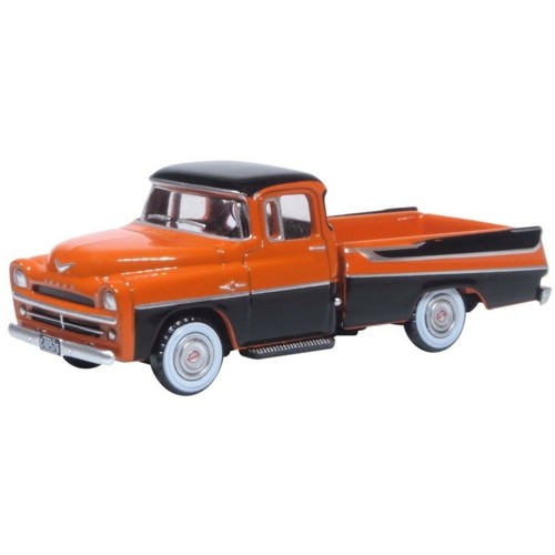 OX87DP57004 - 1/87 DODGE D100 SWEPTSIDE PICK UP 1957 OMAHA ORANGE AND JEWEL BLACK