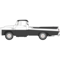 OX87DP57006 - 1/87 1957 DODGE D100 SWEPTSIDE PICK UP CHARCOAL METALLIC/GLACIER WHITE