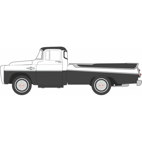 OX87DP57006 - 1/87 1957 DODGE D100 SWEPTSIDE PICK UP CHARCOAL METALLIC/GLACIER WHITE