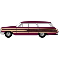 OX87FC64003 - 1/87 1964 FORD COUNTRY STATION WAGON SQUIRE VINTAGE BURGUNDY