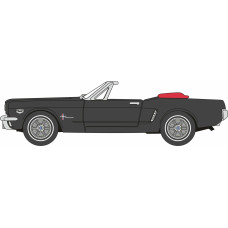OX87MU65008 - 1/87 FORD MUSTANG 1965 RAVEN BLACK/RED INTERIOR