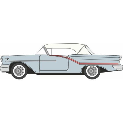 OX87OC57003 - 1/87 1957 OLDSMOBILE 88 CONVERTIBLE (CLOSED) JUNEAU GRAY/ACCENT RED/WHITE